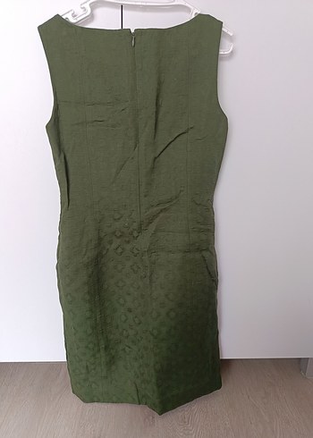 kalın kumaş, kendinden desenli şık elbise - Görsel 4