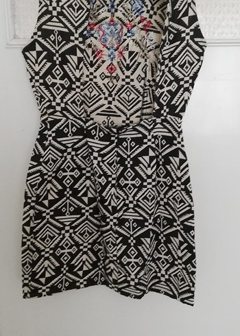 Nakışlı Boncuklu Bohem Kısa elbise - Görsel 15