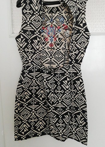 Nakışlı Boncuklu Bohem Kısa elbise - Görsel 17