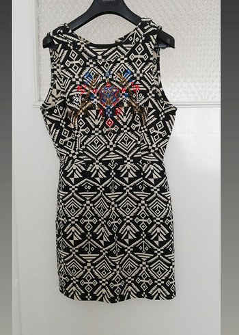 Nakışlı Boncuklu Bohem Kısa elbise - Görsel 19