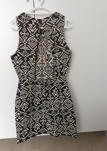 Nakışlı Boncuklu Bohem Kısa elbise - Görsel 8