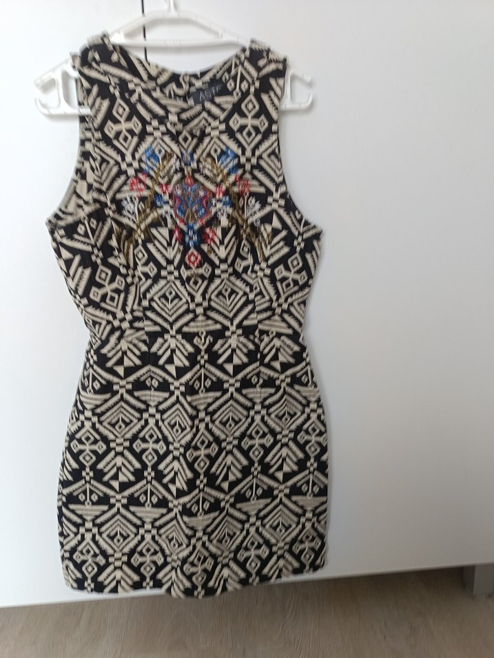 Nakışlı Boncuklu Bohem Kısa elbise - Görsel 5