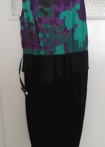 Kadın Mor Siyah Kemerli kısa günlük Elbise - Görsel 11