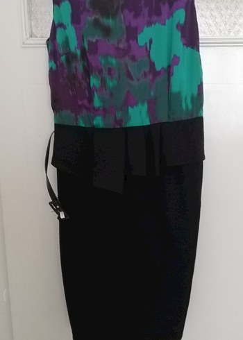 Kadın Mor Siyah Kemerli kısa günlük Elbise - Görsel 10