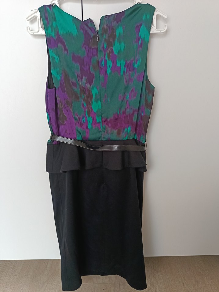 Kadın Mor Siyah Kemerli kısa günlük Elbise - Görsel 4