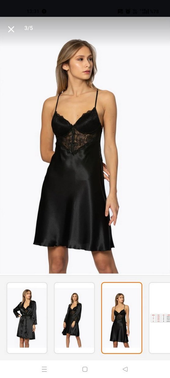 saten Gecelik seti - Görsel 4