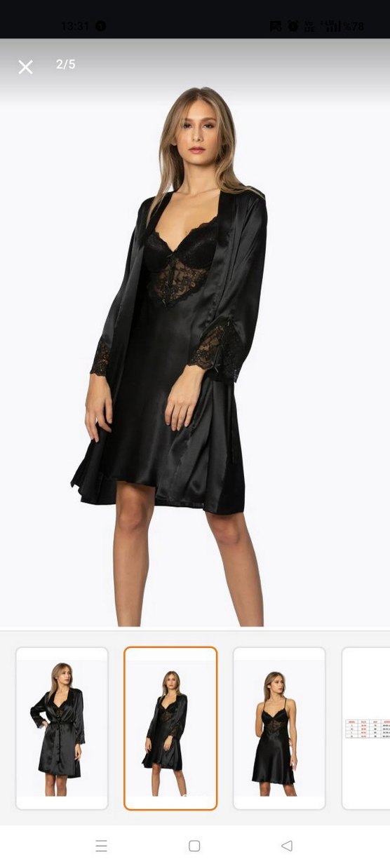 saten Gecelik seti - Görsel 2