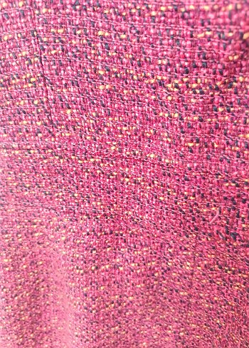 Düğmeli Bordo koyu pembe ,kaşe kumaş,boncuk işlemeli Midi Elbise - Görsel 11