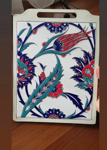 çini desenli mermer üzerine kesme veya dekor tahtası - Görsel 3