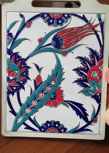 çini desenli mermer üzerine kesme veya dekor tahtası - Görsel 2