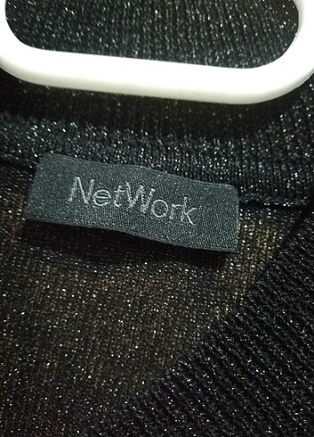 Network Parlak crop bluz