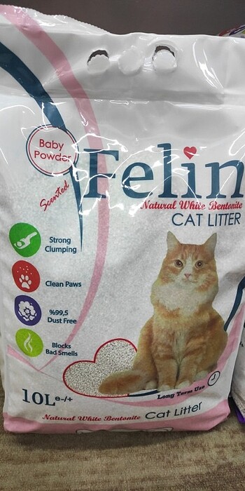 Felin 10 lt bebek pudralı kedi kumu 2 adet