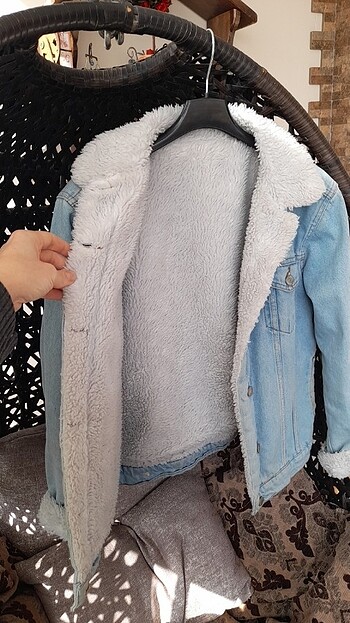 m Beden mavi Renk Kot mont yùnlù 