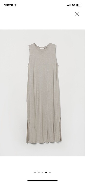 H&M Hafif Dökümlü Jarsey dizaltı elbise