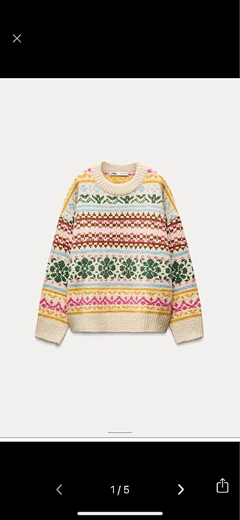 Zara oversize desenli kazak