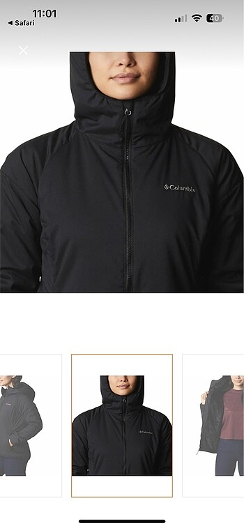 xs Beden siyah Renk Columbia kadın mont