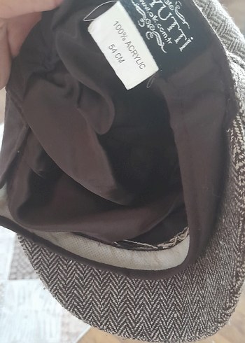 Beden Düğmeli Gri Yün Kadın Şapka