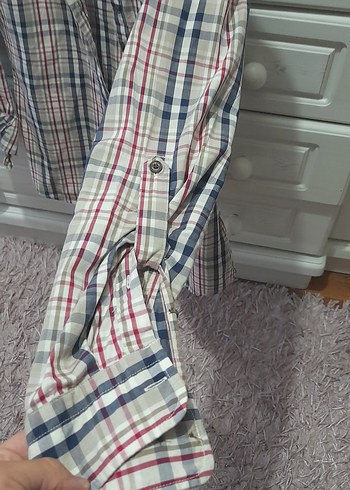 38 Beden gri Renk Kadın Gri Pamuklu Uzun Kollu Gömlek