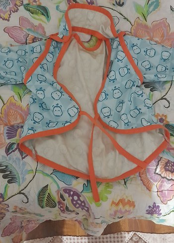 Desenli Çok Renkli Bebek Önlüğü - Görsel 4