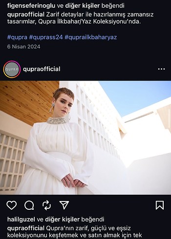 m Beden beyaz Renk Qupra takım