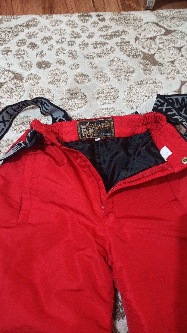 Kemerli Kırmızı Çocuk Kayak Pantolonu - Görsel 2