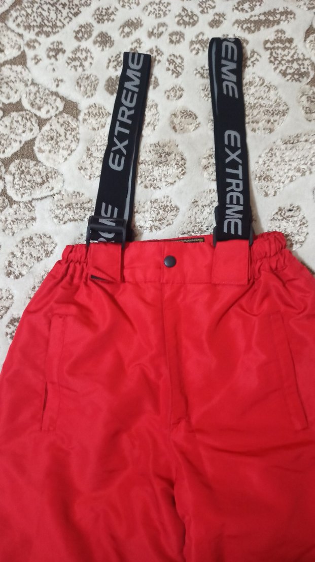 Kemerli Kırmızı Çocuk Kayak Pantolonu - Görsel 4