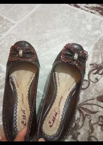 POLARİS Kahverengi Deri Dolgu Topuklu Kadın Babet - Görsel 2