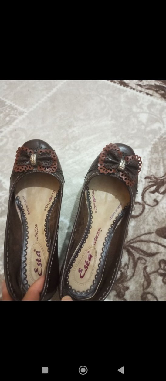 POLARİS Kahverengi Deri Dolgu Topuklu Kadın Babet - Görsel 2