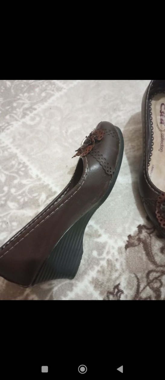 POLARİS Kahverengi Deri Dolgu Topuklu Kadın Babet - Görsel 3