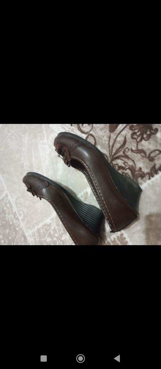 POLARİS Kahverengi Deri Dolgu Topuklu Kadın Babet - Görsel 4