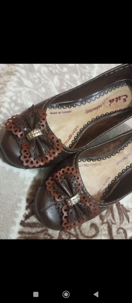 POLARİS Kahverengi Deri Dolgu Topuklu Kadın Babet - Görsel 5