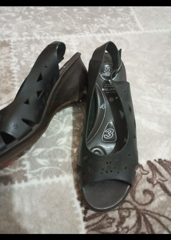 POLARİS Siyah Dolgu Topuk Sandalet - Görsel 6