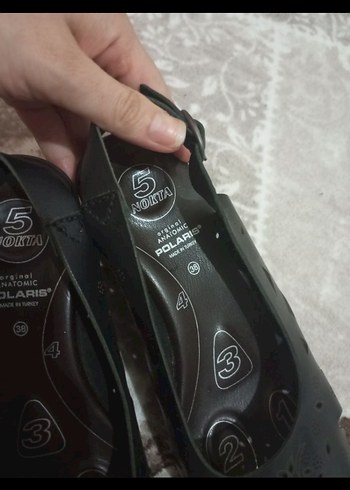 POLARİS Siyah Dolgu Topuk Sandalet - Görsel 5