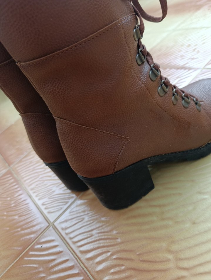 POLARİS Kahverengi Deri Bağcıklı Kadın Bot - Görsel 4
