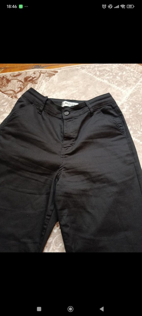 LC WAİKİKİ Siyah Kemerli Kadın Kumaş Pantolon - Görsel 2