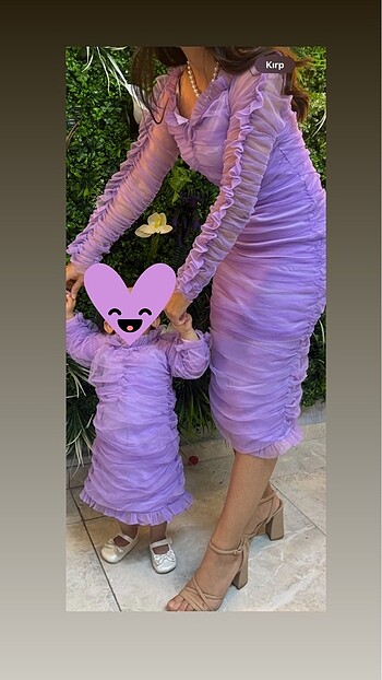 Anne kız kombin elbise