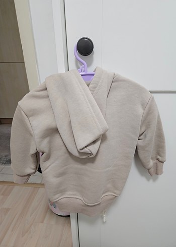 Çocuk Bej Kapüşonlu Sweatshirt - Görsel 2