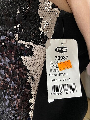 36 Beden çeşitli Renk Payetli elbise
