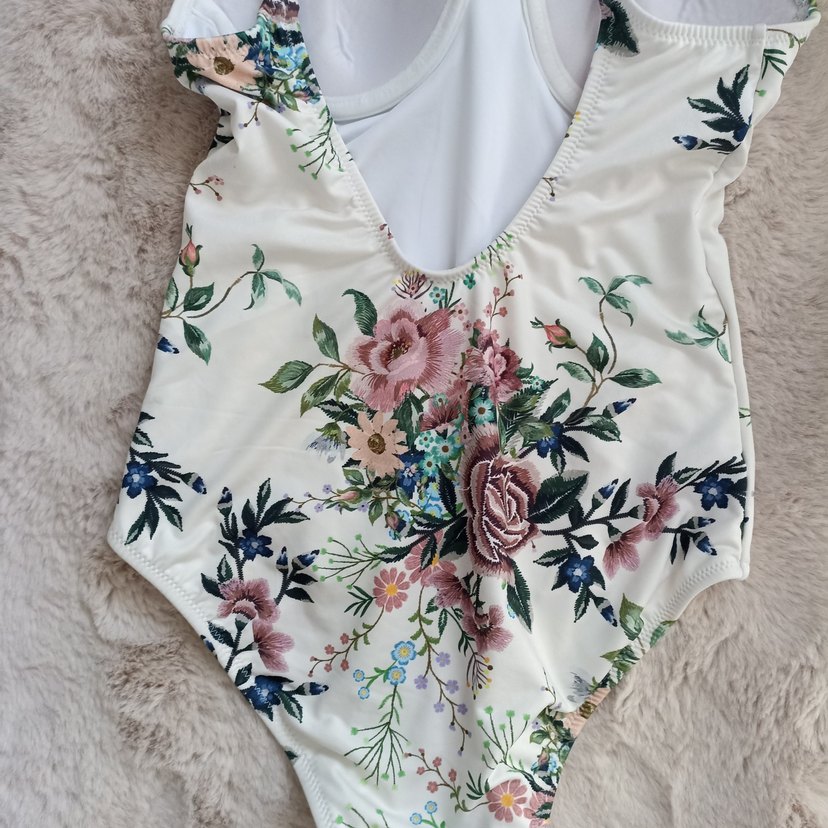 Çiçek Desenli Bohem Beyaz Mayo - Görsel 4