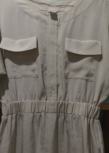 Beyaz Keten Kısa Kollu Mini Tulum - Görsel 3