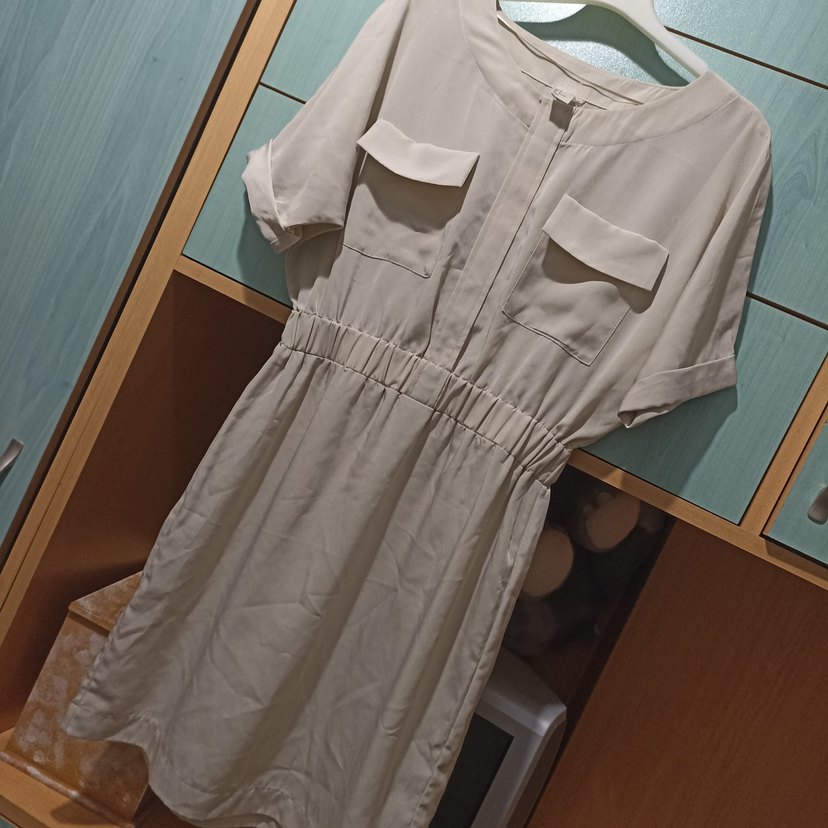 Beyaz Keten Kısa Kollu Mini Tulum - Görsel 2