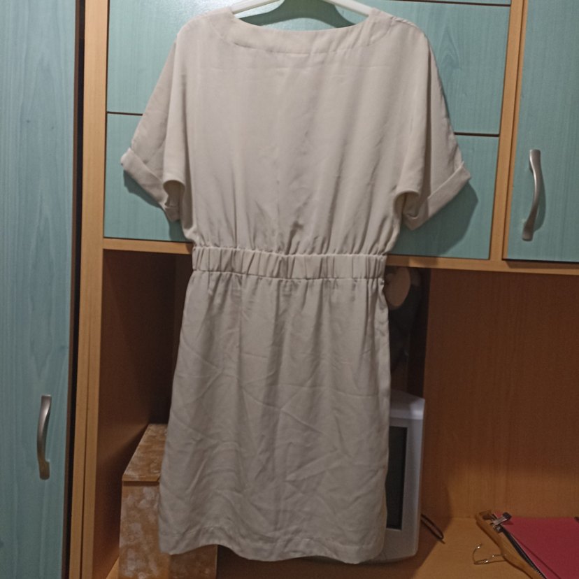 Beyaz Keten Kısa Kollu Mini Tulum - Görsel 4