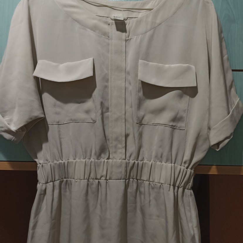 Beyaz Keten Kısa Kollu Mini Tulum - Görsel 3