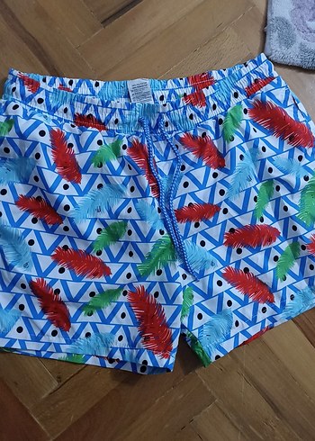 Renkli Bohem Desenli Erkek Mini Şort - Görsel 2