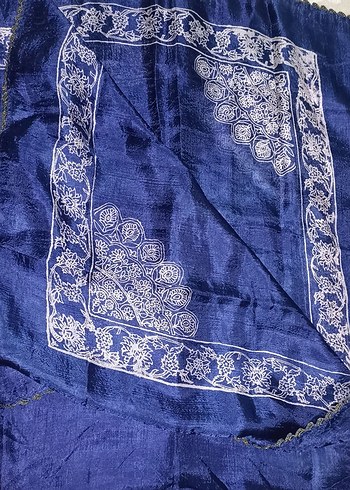 Parlak Lacivert Bohem Kadın pareo - Görsel 5