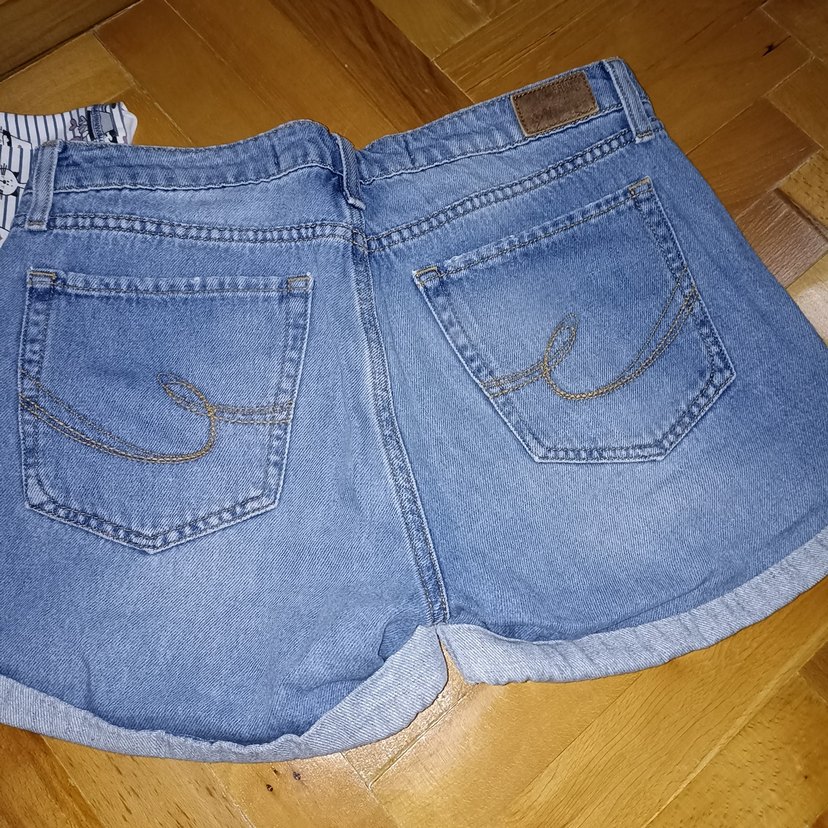 Kadın Mavi Denim Mini Şort - Görsel 4