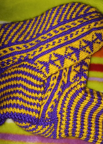 Renkli Desenli Erkek Çorabı - Görsel 3