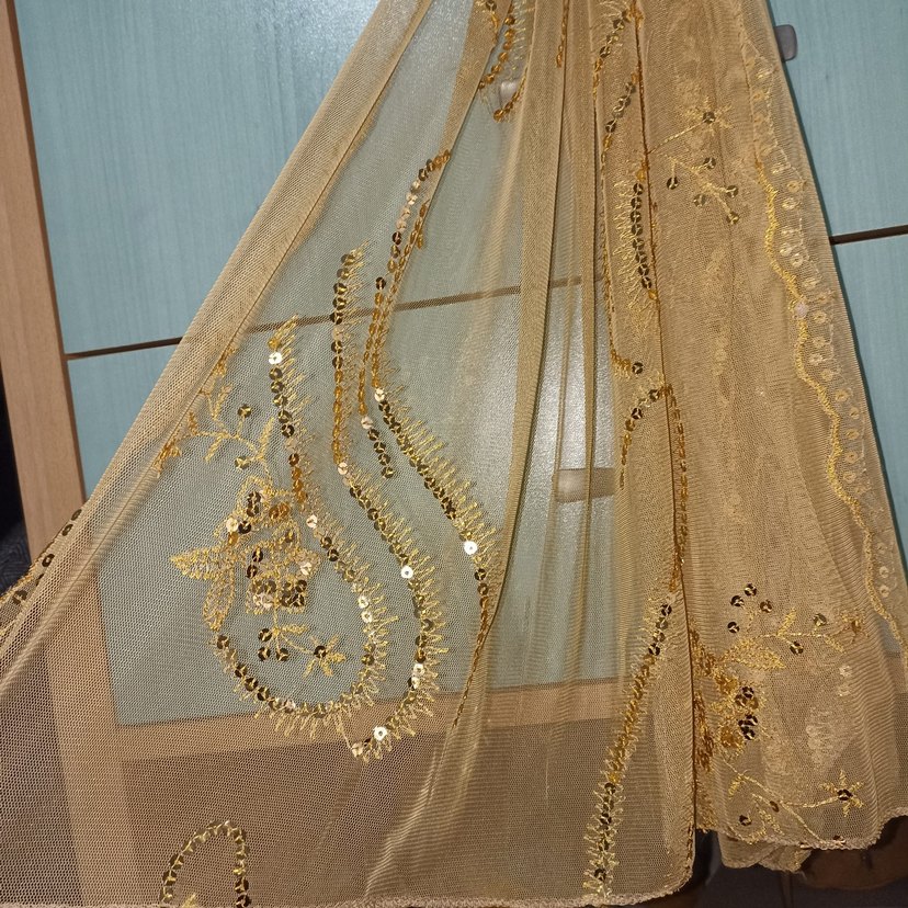 Bej Parlak Nakışlı Bohem Perde - Görsel 3