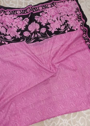 Pembe Siyah Desenli Bohem Kadın pareo - Görsel 2