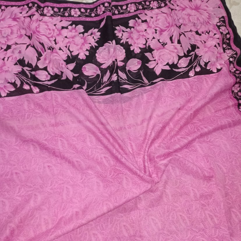 Pembe Siyah Desenli Bohem Kadın pareo - Görsel 3